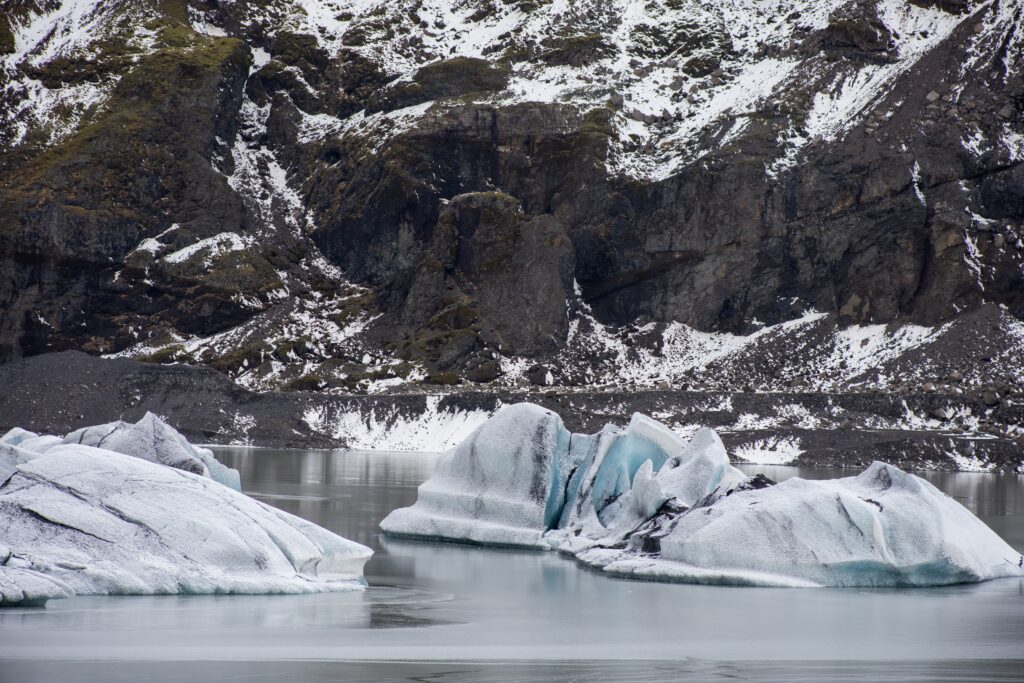 Melting Glaciers expose hidden land below.